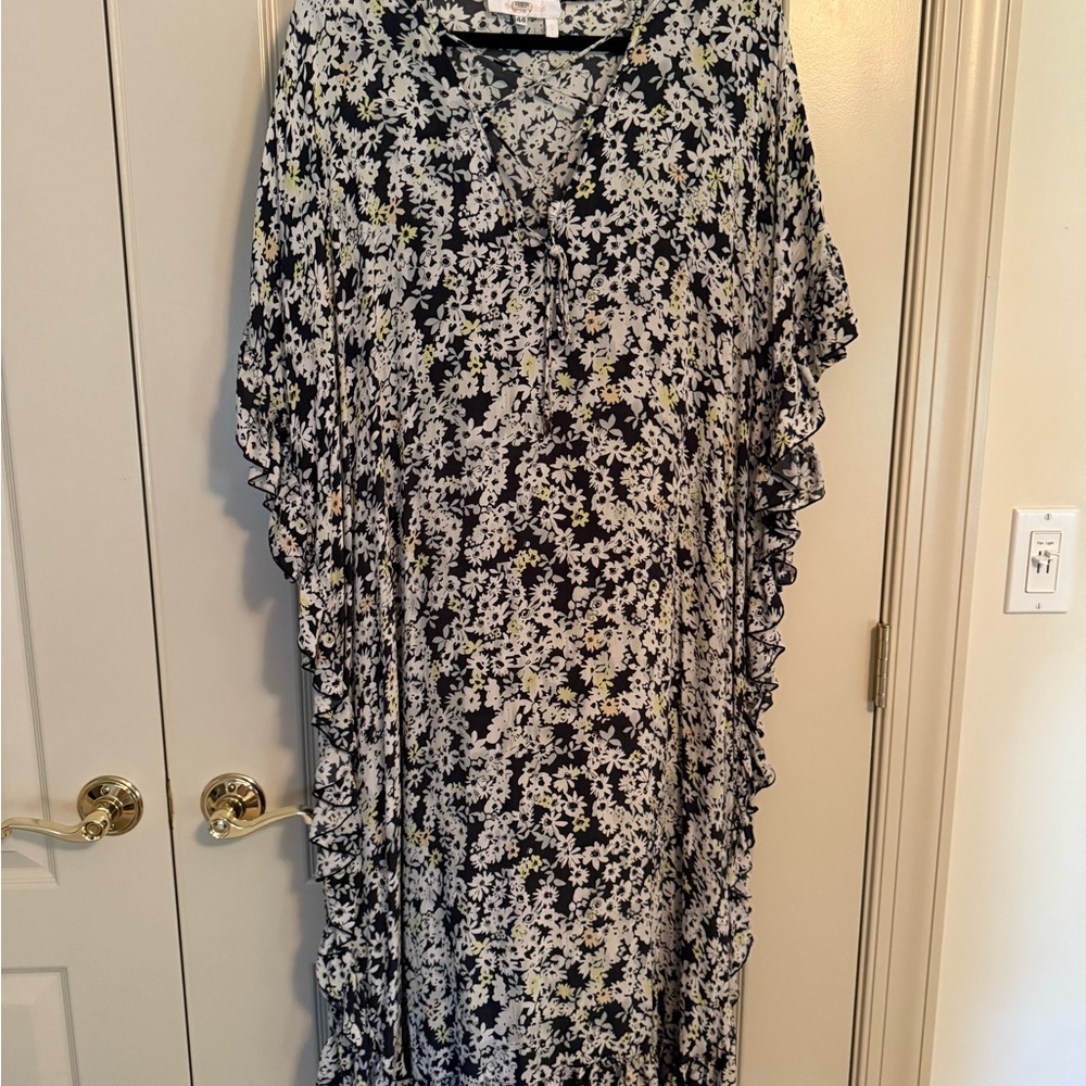 See By Chloe Sheer Ruffled Caftan Dress
